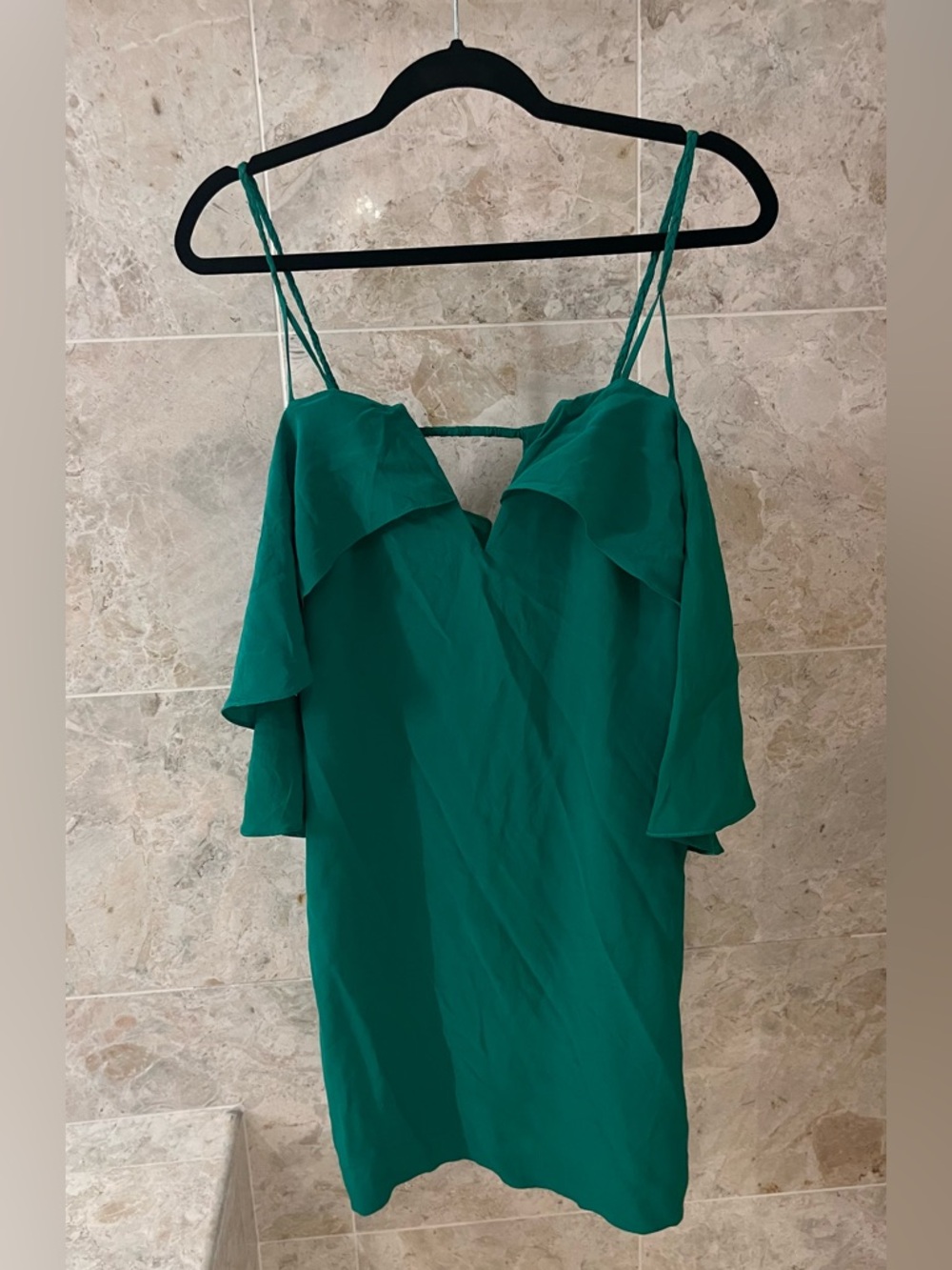 Animale Teal Green Cold-Shoulder Mini Dress - Picture 5 of 11